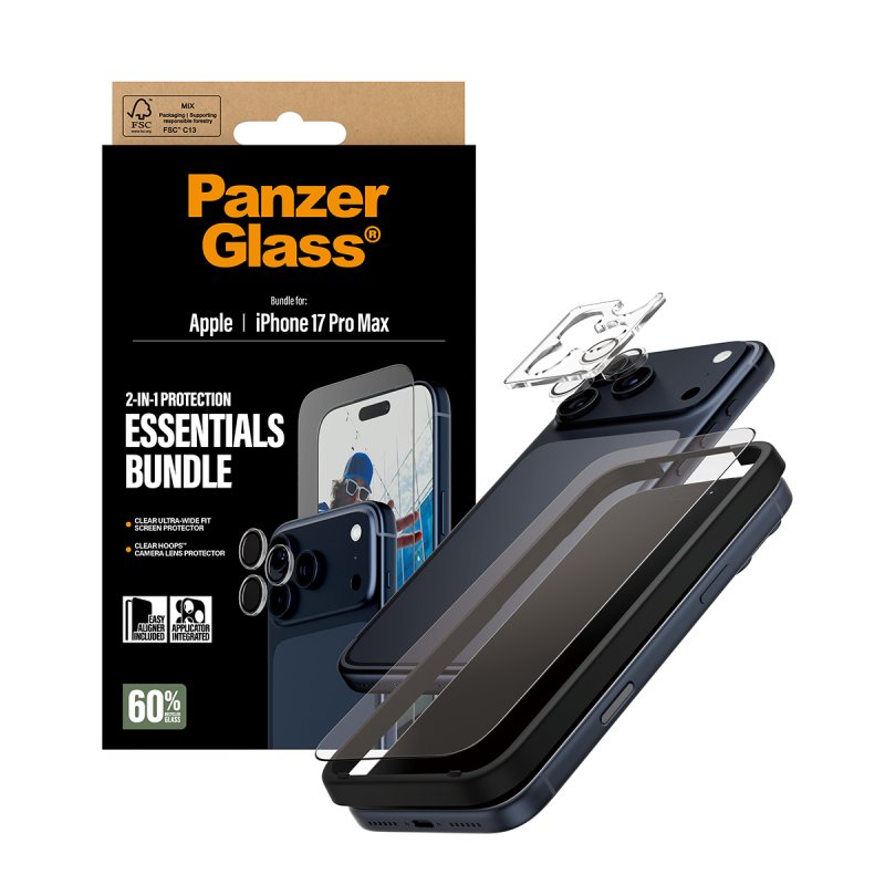 PanzerGlass 2-in-1 Essentials Bundle iPhone 17 Pro Max Protection d'écran transparent Apple 1 pièce(s)