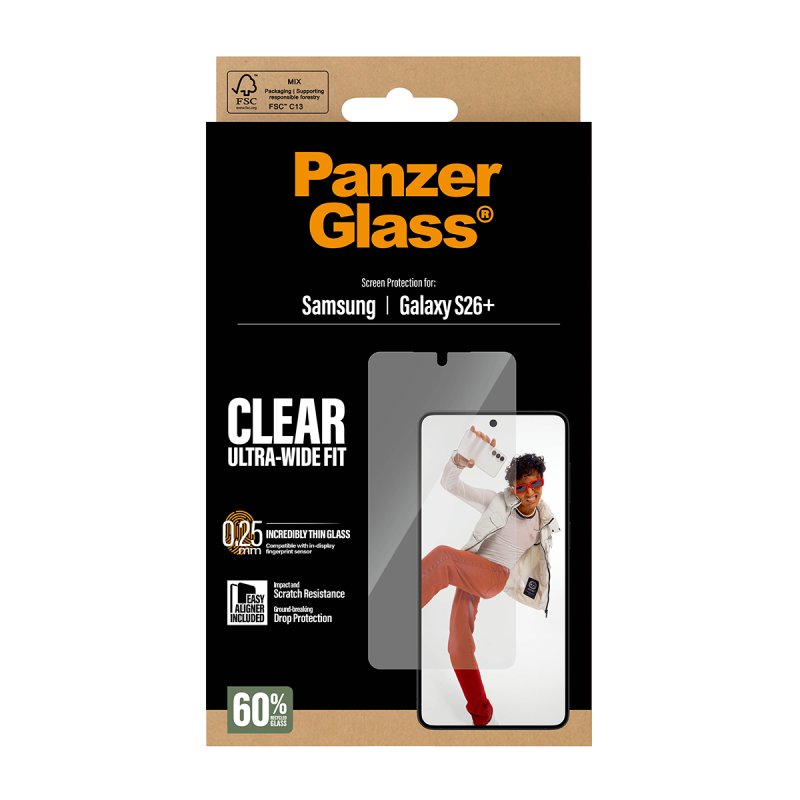 PanzerGlass Screen Protector Samsung Galaxy S26 | Ultra-Wide Fit w. EasyAligner