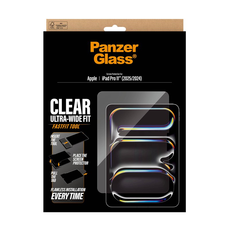 PanzerGlass Screen Protector iPad Pro 11" (2024-2025) | Ultra-Wide Fit w. Fastfit tool