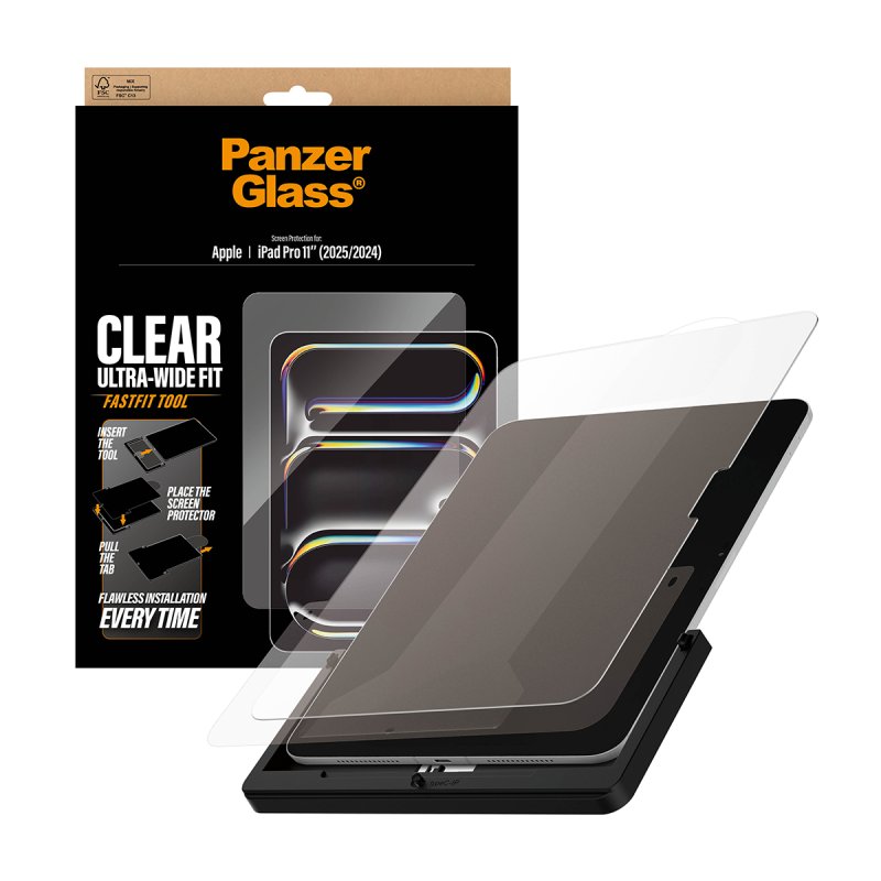 PanzerGlass Screen Protector iPad Pro 11" (2024-2025) | Ultra-Wide Fit w. Fastfit tool