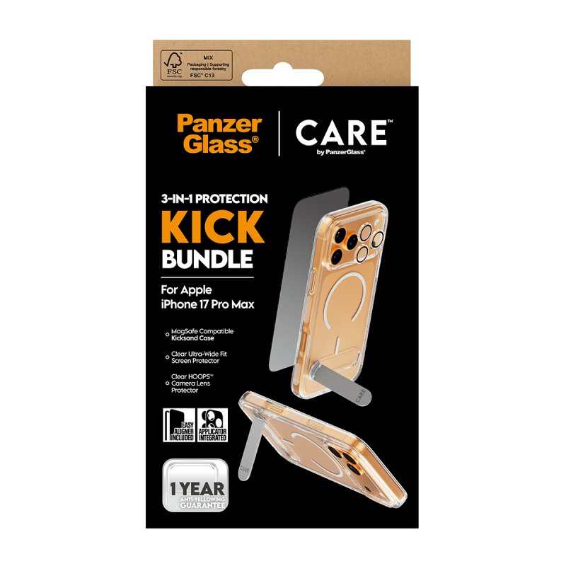 PanzerGlass | CARE by 3-in-1 Feature Kick Bundle iPhone 17 Pro Max