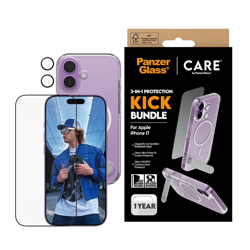 PanzerGlass | CARE by 3-in-1 Feature Kick Bundle iPhone 17