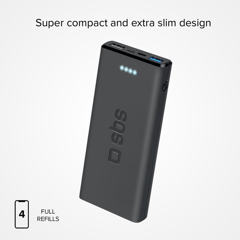 SBS TTBB10000FASTK power bank Lithium Polymer (LiPo) 10000 mAh Black