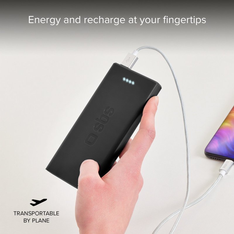 SBS TTBB10000FASTK banque d'alimentation électrique Lithium Polymère (LiPo) 10000 mAh Noir