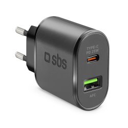 SBS Ladegert 1x USB-C PD 25W 1x USB AFC schwarz