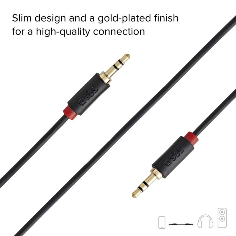SBS Audio stereo cable, 3,5mm jack made for mobile and smartphones