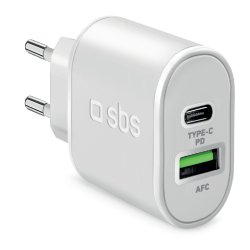 SBS Ladegert USB-C USB-A Power Delivery 20W wei