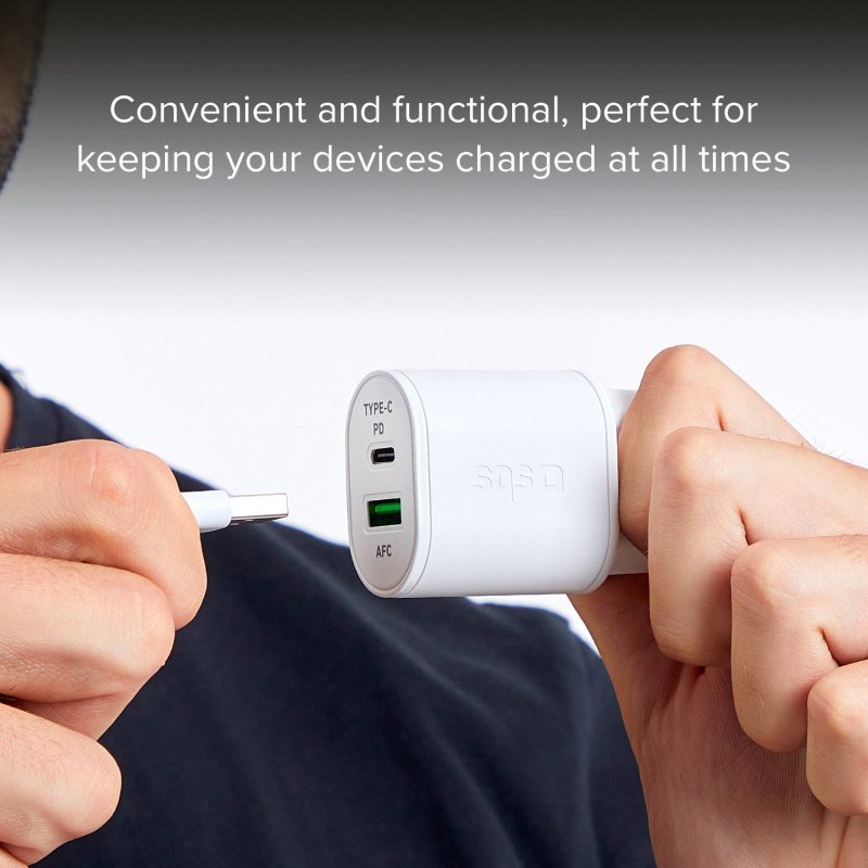 SBS TETRPD20W chargeur d'appareils mobiles Smartphone, Tablette Blanc Secteur Charge rapide Intérieure