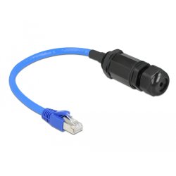 DeLOCK Câble RJ45 mâle à RJ45 femelle Cat.6, étanche, avec presse-étoupe