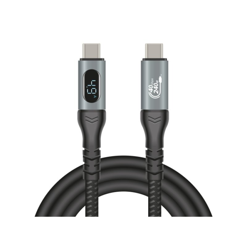 DeLOCK USB 40 Gbps Data and Fast Charging Coaxial Cable 1 m 8K 60 Hz USB PD 3.1 Extended Power Range 240 W