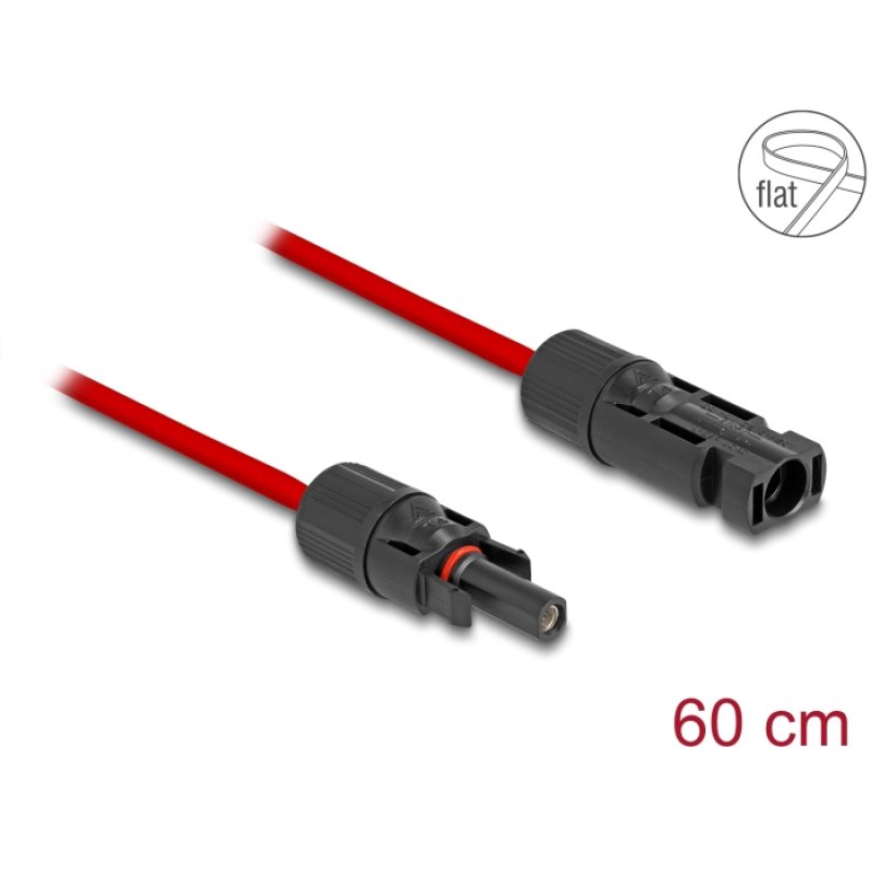 DeLOCK DL4 Solar Flat Cable male to female 60 cm red