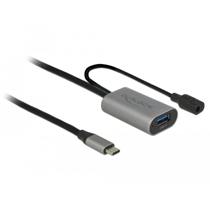 DeLOCK 85391 câble USB USB 3.2 Gen 1 (3.1 Gen 1) 5 m USB A USB C Noir, Gris