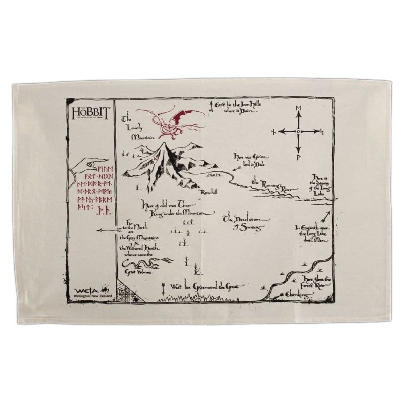 The Hobbit Tea Towel Thorins Map 72 cm