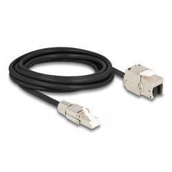 DeLOCK Câble RJ45 mâle pour assemblage sur site vers module RJ45 Keystone, femelle, Cat. 6A, 3 m