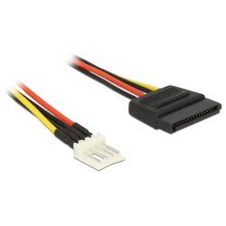 Delock Stromkabel SATA 15 Pin Buchse 4 Pin Floppy Stecker 40 cm