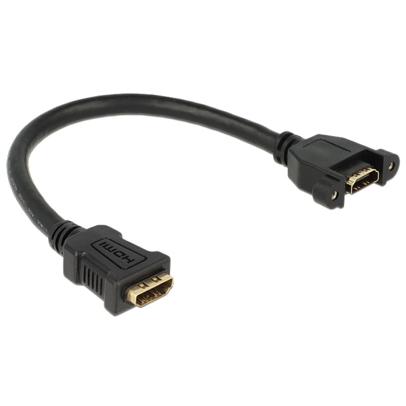 Delock Kabel HDMI-A Buchse HDMI-A Buchse zum Einbau 4K 30 Hz 0,25 m