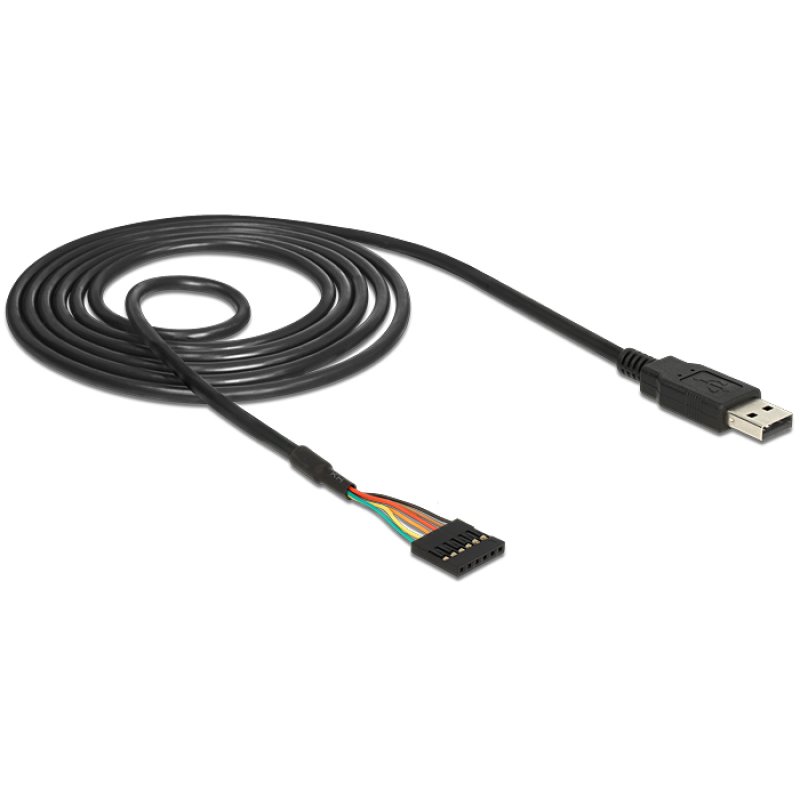 DeLOCK 1.8m USB2.0-A/TTL 6-p câble USB 1,8 m USB A Noir