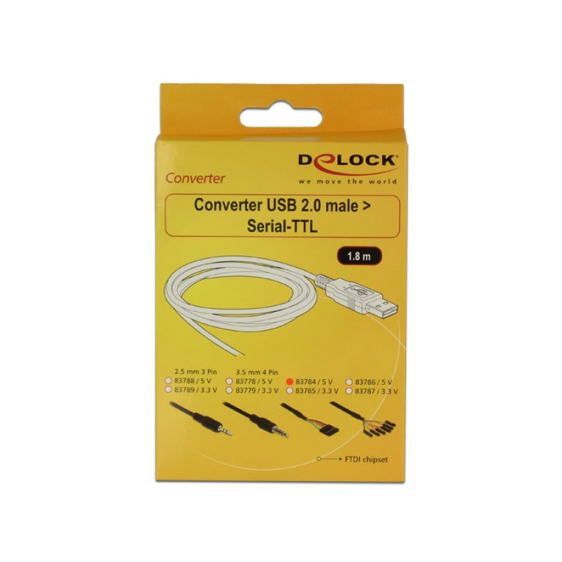 DeLOCK 1.8m USB2.0-A/TTL 6-p câble USB 1,8 m USB A Noir