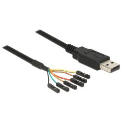 Delock USB 2.0 zu Seriell TTL Konverter mit 6 einzelnen Pfostenbuchsen 1,8 m (5 V)