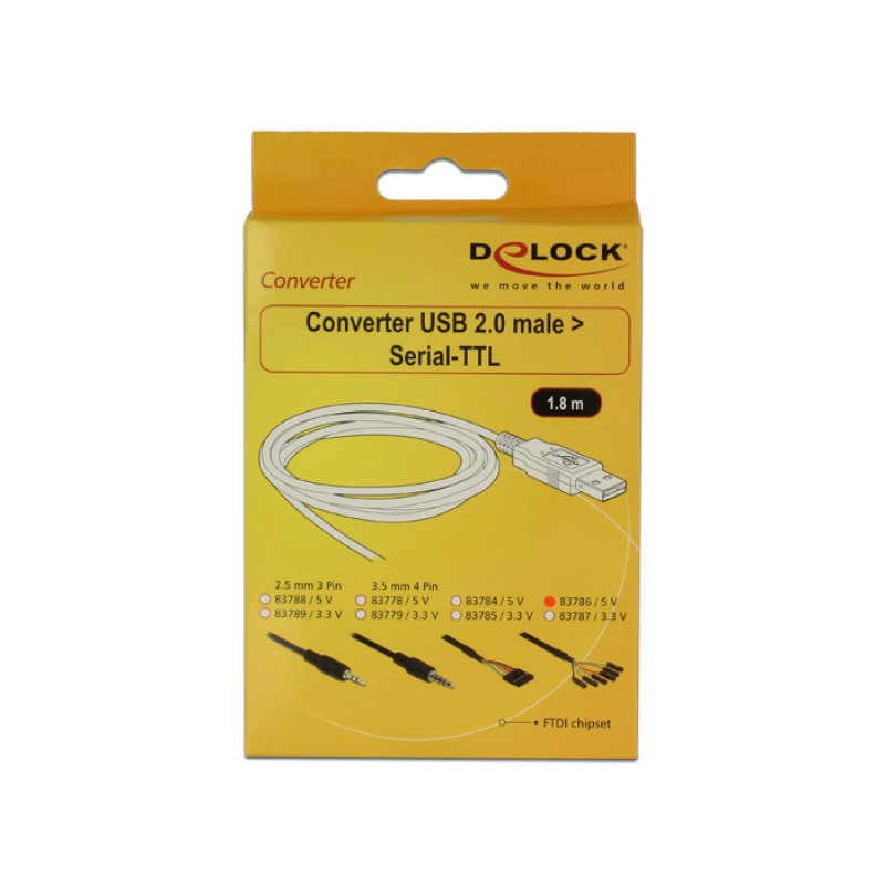 DeLOCK 1.8m USB2.0-A/TTL 6-p USB cable USB A Black