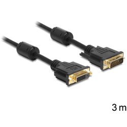 Delock Verlängerungskabel DVI 24 1 Stecker DVI 24 1 Buchse 3 m schwarz