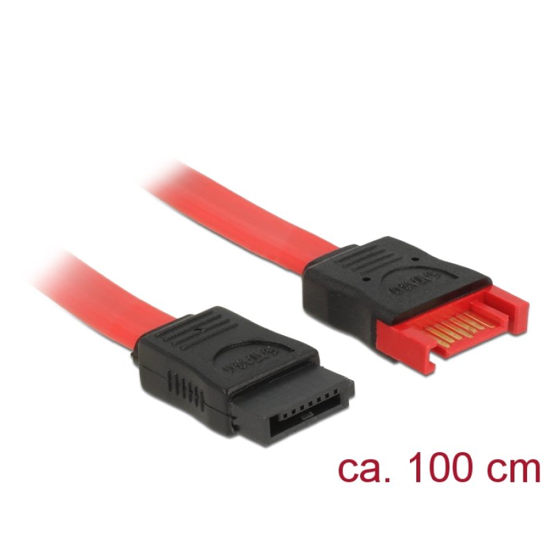 DeLOCK 83956 câble SATA 1 m SATA 7-pin Noir, Rouge
