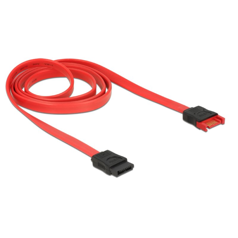 Delock SATA 6 Gb/s Verlängerungskabel 100 cm rot