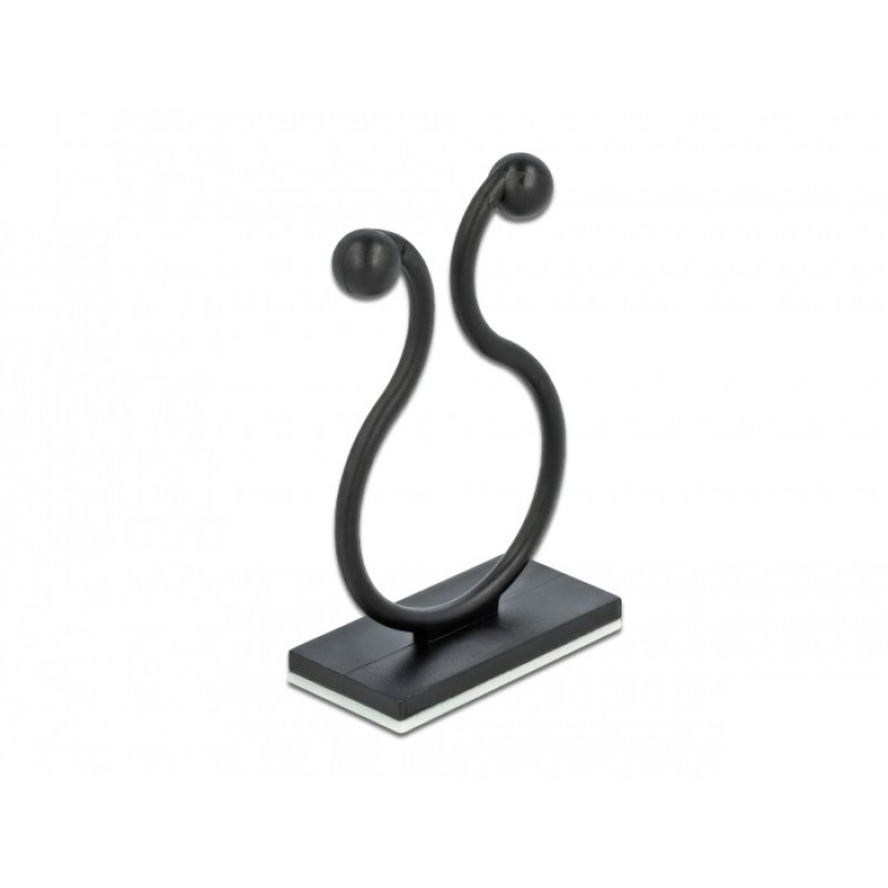 DeLOCK Serre-câble avec pied adhésif, noir, 10 unités