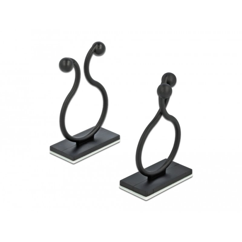 Delock Kabeldriller mit Klebesockel, Innen Ø 21,0 mm, schwarz 10 Stück