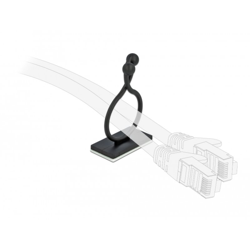 DeLOCK Cable drill with adhesive socket black 10 pieces