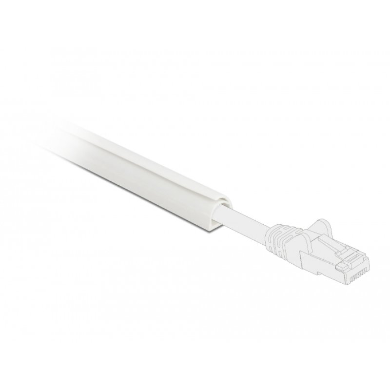 DeLOCK Conduite de câble semi-fermée 12 x 12 mm - longueur 1 m, blanc