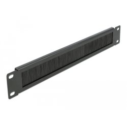 DeLOCK Bande passe-câble à brosse 1U 19″, noire