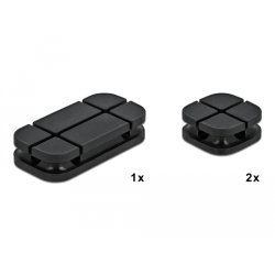 DeLOCK Support de câble Combo, jeu de 3 unités, noir