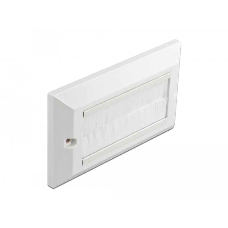 Delock Kabelmanagement Abdeckblende 146 x 86 mm mit weißen Bürstenstreifen
