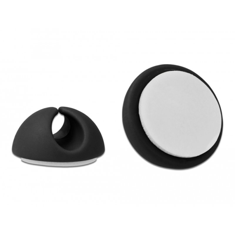 Delock Kabelhalter Set selbstklebend 6 Stück schwarz