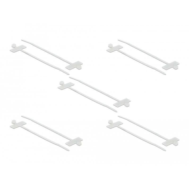 DeLOCK 18954 serre-câbles Attache-câble à entrée parallèle Polyamide Blanc 10 pièce(s)