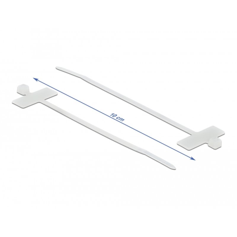 Delock Kabelbinder mit Beschriftungsfeld L 100 x B 2,5 mm weiß 10 Stück