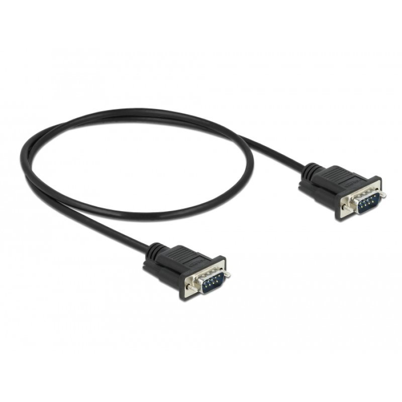 DeLOCK Serial Cable RS-232 D-Sub9 male to male with narrow plug housing 0.5 m
