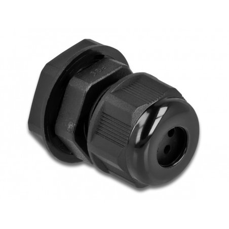 DeLOCK Cable Gland PG9 for round cable with four cable entries black 2 pieces