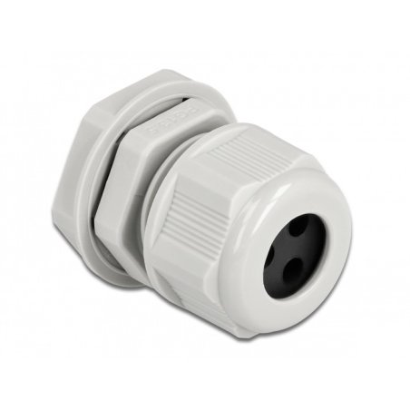 DeLOCK Presse-étoupe PG13,5 pour câble rond avec trois entrées de câble, gris, 2 unités