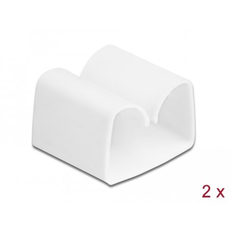 DeLOCK Clip rétenteur de câble, 2 unités, blanc
