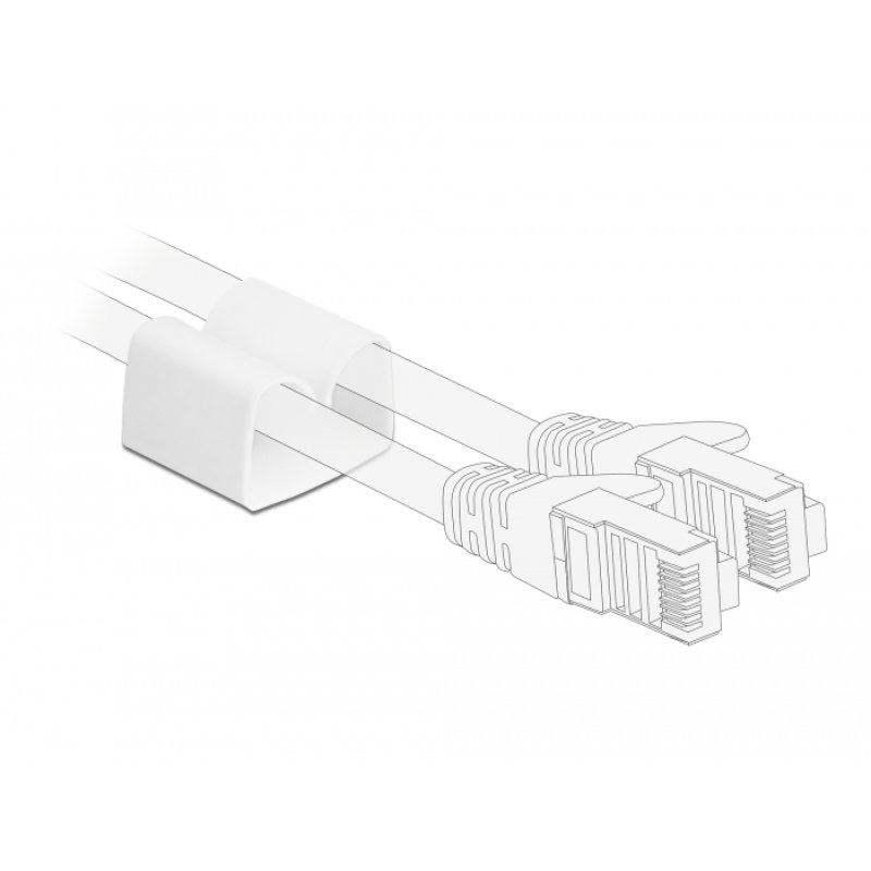DeLOCK Clip rétenteur de câble, 2 unités, blanc