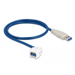 DeLOCK Module Keystone USB 3.0 A femelle 250° USB 3.0 A mâle avec câble