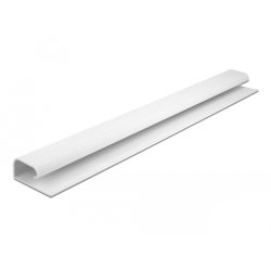 DeLOCK Conduite de câble pour montage sous table, 57 x 25 mm, longueur 400 mm, 2 unités, blanc