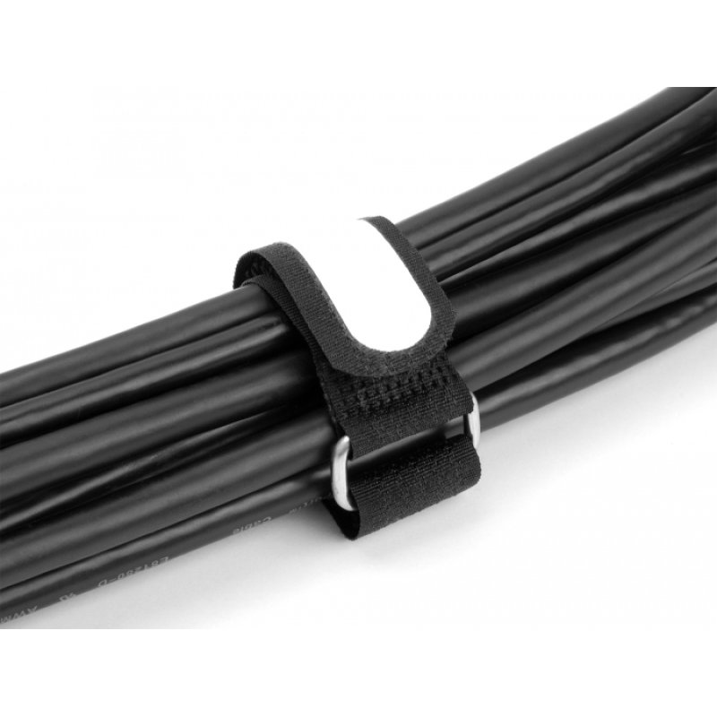 DeLOCK Hook-and-loop cable tie with loop and label tap L 127 x W 20 mm black 5 pieces