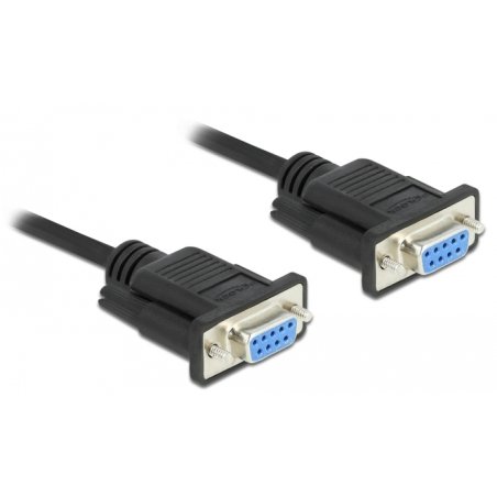 DeLOCK Serial Cable RS-232 D-Sub 9 female to female null modem with narrow plug housing - Full Handshaking - 0.5 m