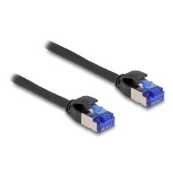DeLOCK Câble RJ45 de réseau Cat.6A S/FTP mince, 1 m, noir