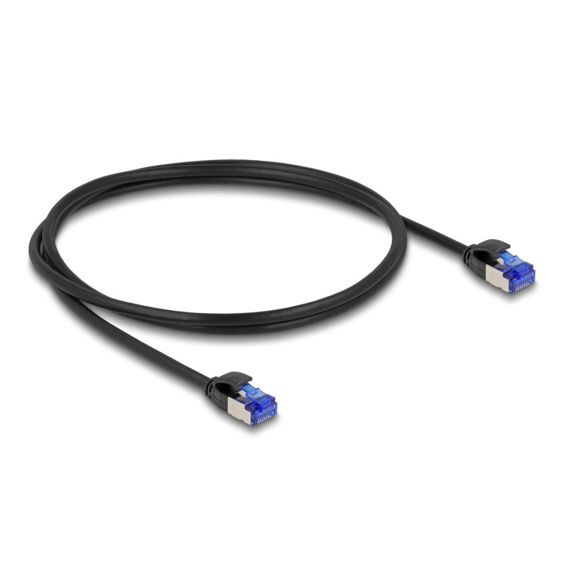 DeLOCK Câble RJ45 de réseau Cat.6A S/FTP mince, 1 m, noir