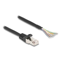 Delock Kabel RJ50 Stecker zu offenen Kabelenden S/FTP 1 m schwarz
