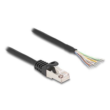 Delock Kabel RJ50 Stecker zu offenen Kabelenden S/FTP 1 m schwarz
